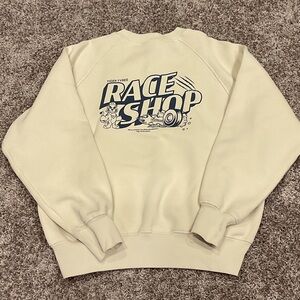 H&M Cream Crewneck Sweatshirt Casual Cotton Blend, size M